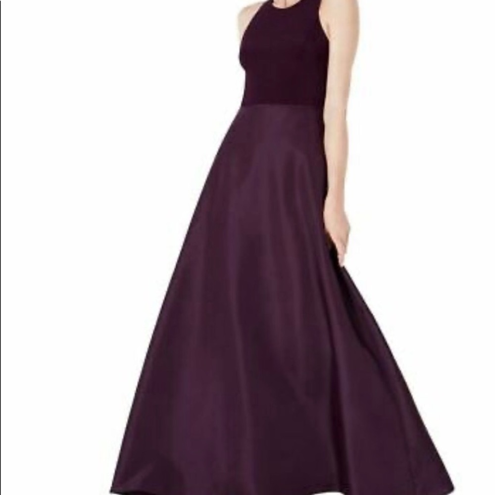 NEW Papell purple taffeta jersey long ball gown, 8